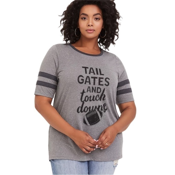 NWT Torrid Tail Gates and Touch Downs Football Tee Size Large / 12 - Picture 1 of 8
